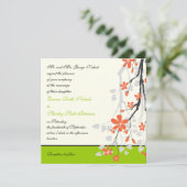 花オレンジライムグリーン結婚式招待状 招待状 (スタンド正面)