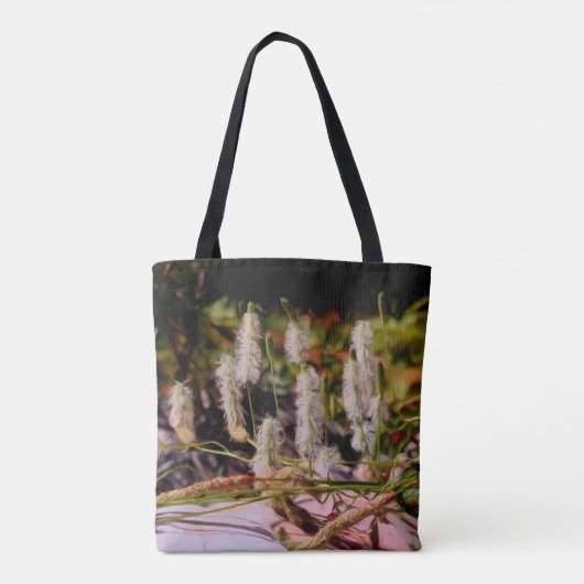 花オンロック油写真絵画の トートバッグ (裏面)