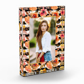 花オン白黒ストライプ金ゴールドドットカスタム フォトブロック (左)