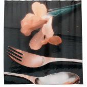 花オン石板、バージョン4 シャワーカーテン (正面)