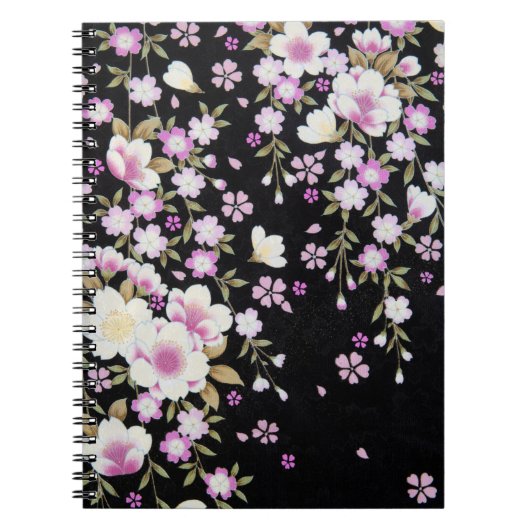 花カスケーディングピンクの花 ノートブック (正面)