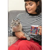 花カスタムでカスタマイズした灰色のイニシャル コーヒーマグカップ