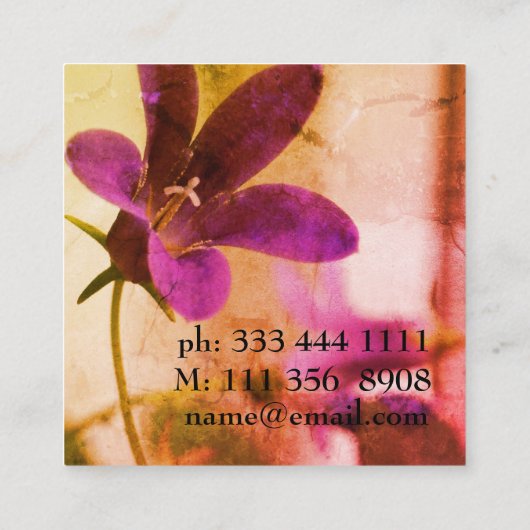 花カスタム付き名刺 スクエア名刺 (裏面)