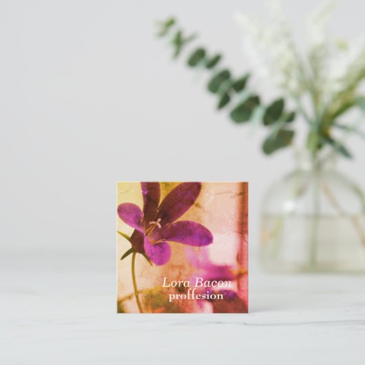 花カスタム付き名刺 スクエア名刺 (スタンド正面)