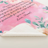 花カスタム付き彼女のための手紙またはメモ毛布 シェルパブランケット (3/4)