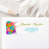 花カスタム付差出人住所ラベル ラベル (インサイチュ)