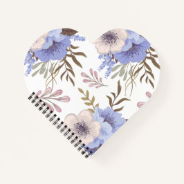 花カスタム心型螺旋 ノートブック