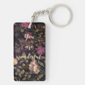 花カスタム柄キーチェーン キーホルダー (裏面)