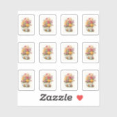 花カップ8 シール (シート)