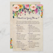 花カラフルあなたの電話ゲームの中に何が、ヴィンテージ (正面/裏面)