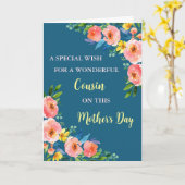 花カラフルいとこの幸せな母の日 カード (黄色い花)