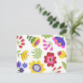 花カラフルおもしろい ポストカード (スタンド正面)