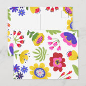 花カラフルおもしろい ポストカード (正面/裏面)