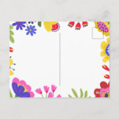 花カラフルおもしろい ポストカード (裏面)