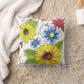 花カラフルお洒落園 クッション (ブランケット)