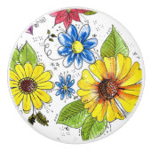 花カラフルお洒落園 セラミックノブ (正面)