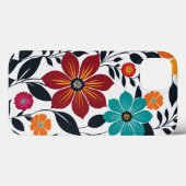 花カラフルかわいい春フローラアートパターン Case-Mate iPhoneケース (裏面 (横))