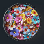 花カラフルかわいらし模様–20240 壁時計<br><div class="desc">花カラフルかわいらし模様–20340</div>