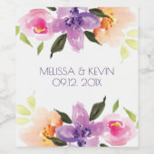 花カラフルが私たちの結婚式 ワインラベル (シングルラベル)