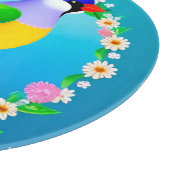 花カラフルで囲まれた枝鳥 カッティングボード (角)