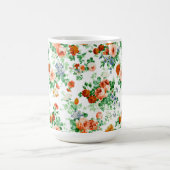 花カラフルとピンクと赤のバラ コーヒーマグカップ (中央)