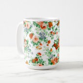 花カラフルとピンクと赤のバラ コーヒーマグカップ (正面左)