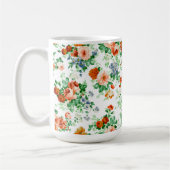 花カラフルとピンクと赤のバラ コーヒーマグカップ (左)