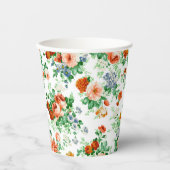 花カラフルとピンクと赤のバラ 紙コップ (正面)