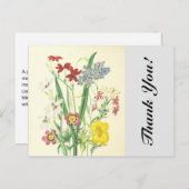 花カラフルと植物、"ありがとう!" ポストカード (正面/裏面)