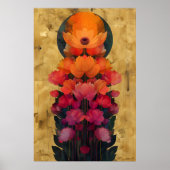 花カラフルと満月絵を描の ポスター (正面)