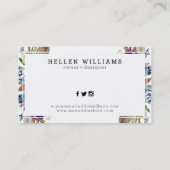 花カラフルと羽毛の花束 名刺 (裏面)