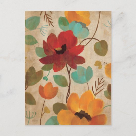 花カラフルと芽 ポストカード (正面)