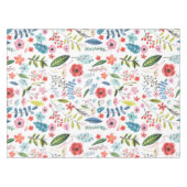 花カラフルと葉植物模様 テーブルクロス (正面(横))