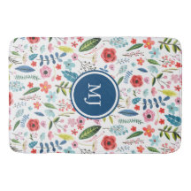 花カラフルと葉植物模様