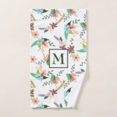 花カラフルと葉花 バスタオルセット (ハンドタオル)