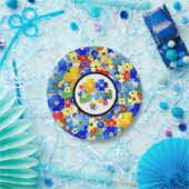 花カラフルと蝶キッズパーティー ペーパープレート (パーティー)