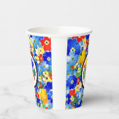 花カラフルと蝶キッズパーティー 紙コップ (左)