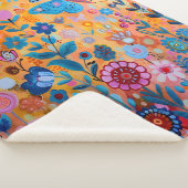 花カラフルと蝶シェルパブランケット シェルパブランケット (3/4)