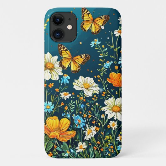 花カラフルと蝶春フローラ Case-Mate iPhoneケース (裏面)