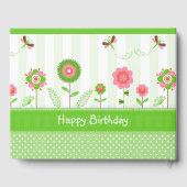 花カラフルと蝶 – 誕生日 ゲストブック (裏面)