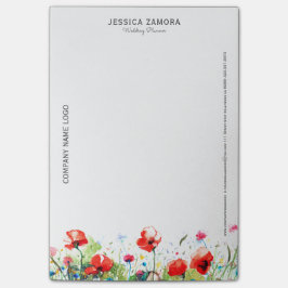 花カラフルと赤いケシ ポストイット