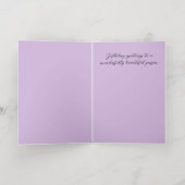 花カラフルと金ゴールドアクセント誕生日 箔グリーティングカード (内側レイダウン)