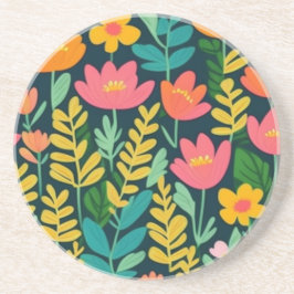 花カラフルと離れ花 コースター