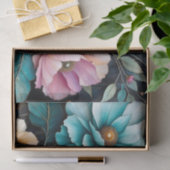 花カラフルと離れ黒背景II 薄葉紙 (ギフト)