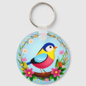 花カラフルに囲まれたリース キーホルダー (裏面)