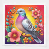 花カラフルに囲ま鮮やかれた鳩 (正面)