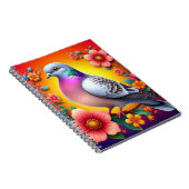 花カラフルに囲ま鮮やかれた鳩 ノートブック (右側)