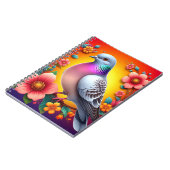 花カラフルに囲ま鮮やかれた鳩 ノートブック (左側)