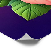 花カラフルに囲ま鮮やかれた鳩 ポスター (角)