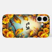 花カラフルに挟ま鮮やかる鳥 Case-Mate iPhoneケース (裏面 (横))